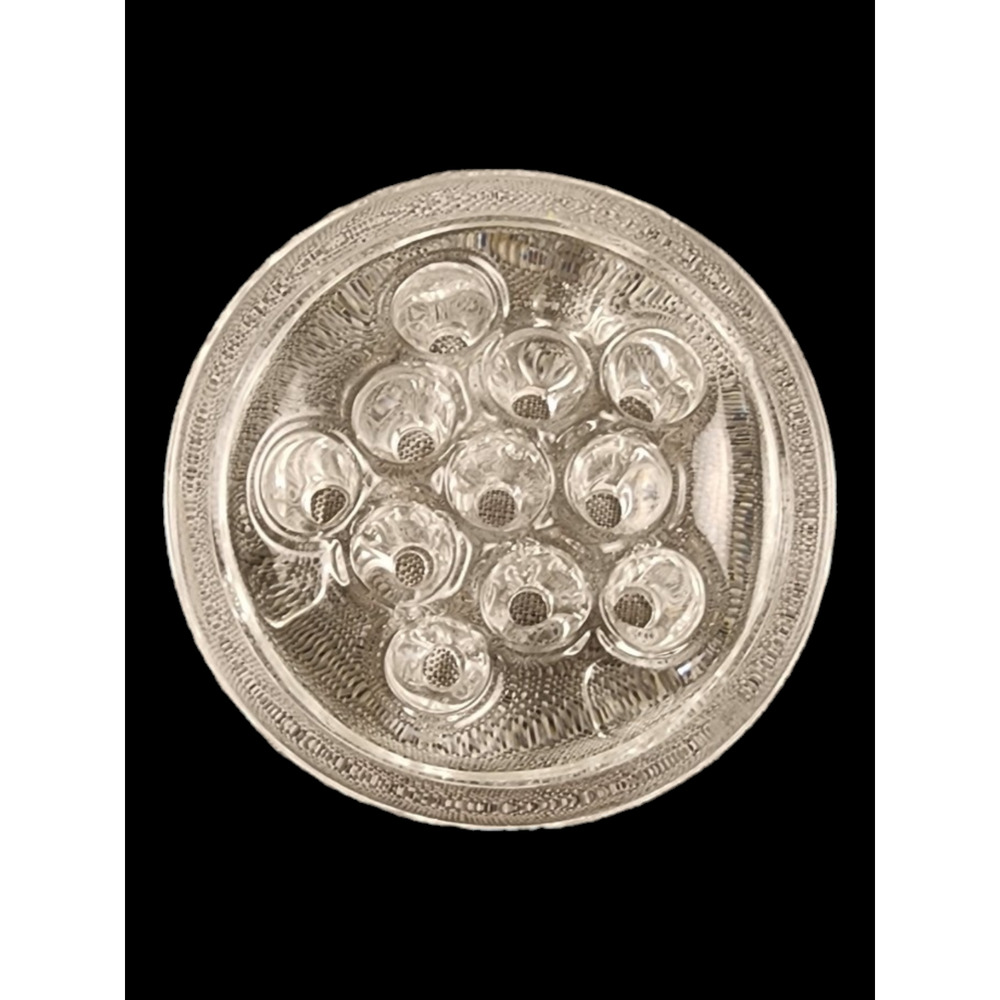 Clear Glass Flower Frog Bowl - Floral Egg Arrangement Holder